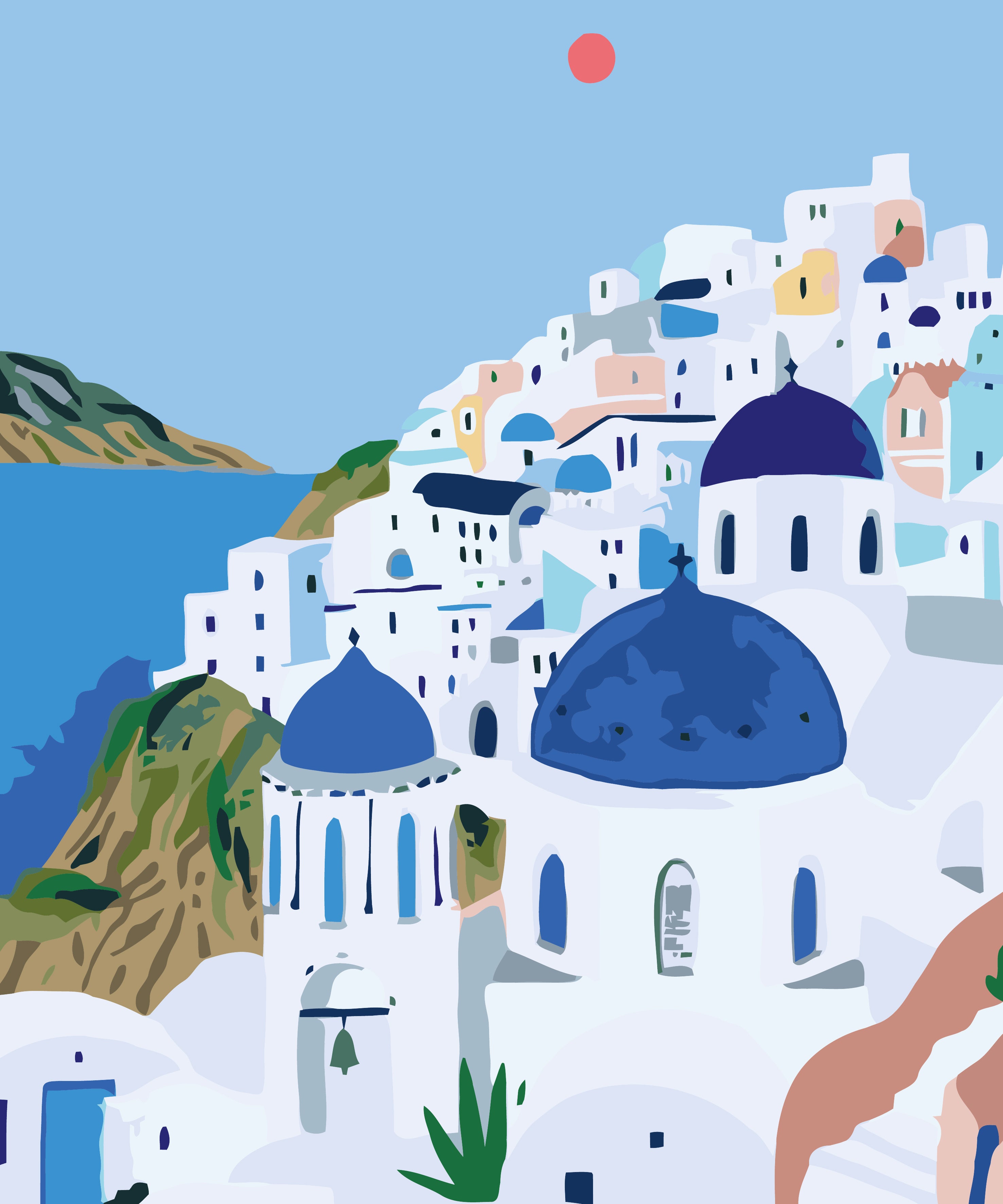 Au cœur de Santorin | Peinture aux numéros