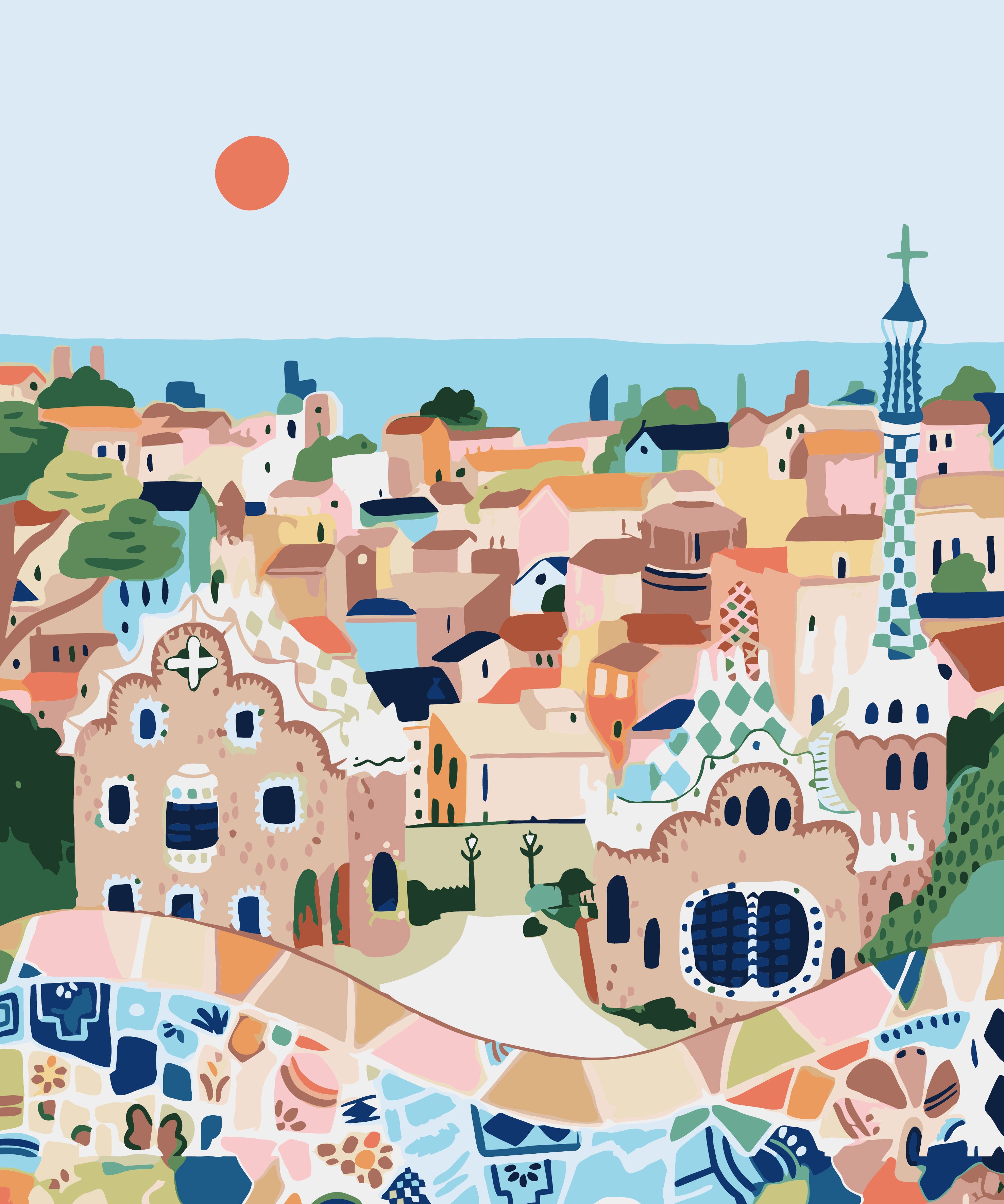 La fameuse Barcelone | Peinture aux numéros