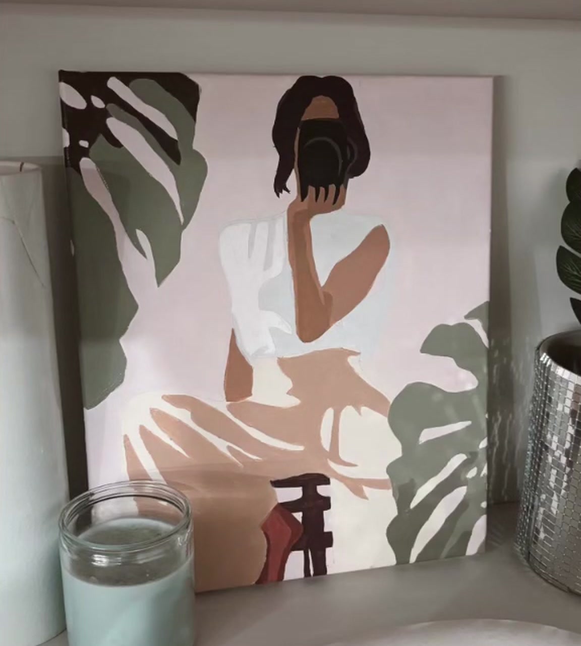 La femme à l'appareil photo | Peinture aux numéros