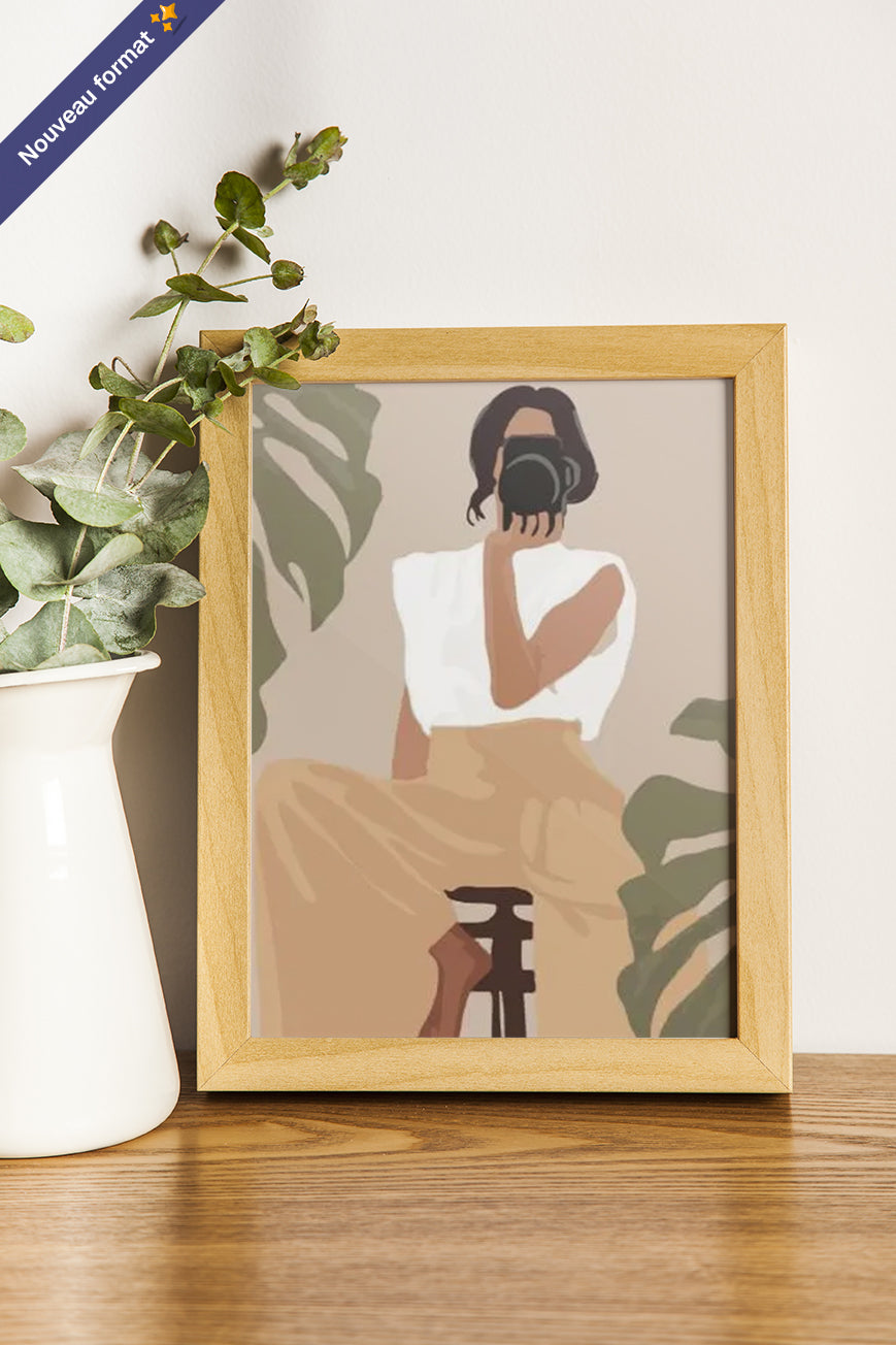 La femme à l'appareil photo | Peinture sur numéros